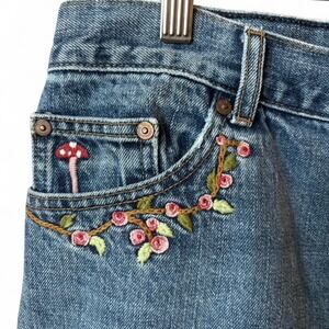 GAP Embroidered Bootcut Jeans 10R 100% Cotton Y2K
